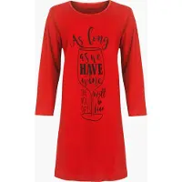 Temptation Bigshirt - Nachthemd - Katoen - Rood - Maat L