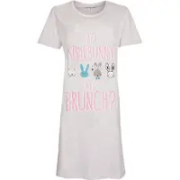 Temptation Dames Nachthemd - Bigshirt - Satijnen biesje - Licht Grijs - Maat XXL