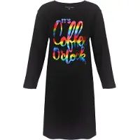 Temptation Dames Nachthemd - Bigshirt - Katoen - Zwart - Maat M