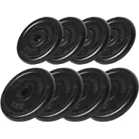 Gorilla Sports Voordeelbundel 30 kg - 4 x 2,5 en 4 x 5 kg halterschijven rubber