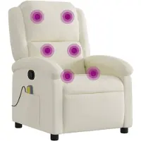 vidaXL Massagestoel verstelbaar fluweel crèmekleurig