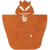 Trixie Poncho - Mr. Fox - 100% Biologisch Katoen - Badcape Kind met Capuchon - Met Leuke Details