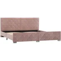 vidaXL Bedframe fluweel roze 180x200 cm