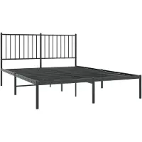 vidaXL Bedframe met hoofdbord metaal zwart 140x190 cm