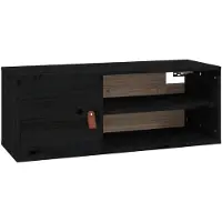 vidaXL Wandkast 80x30x30 cm massief grenenhout zwart