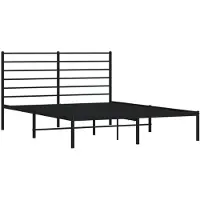vidaXL Bedframe met hoofdbord metaal zwart 140x190 cm