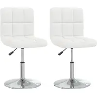 vidaXL Eetkamerstoelen 2 st kunstleer wit