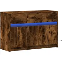 vidaXL Tv-meubel met LED 91x34x61 cm bewerkt hout gerookt eikenkleur