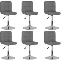 vidaXL Eetkamerstoelen 6 st stof lichtgrijs