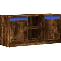 vidaXL Tv-meubel met LED 100x34x50 cm bewerkt hout gerookt eikenkleur
