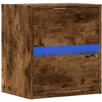 vidaXL Tv-wandmeubel met LED-verlichting 41x31x45 cm gerookt eiken