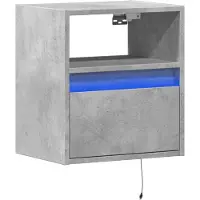 vidaXL Tv-wandmeubel met LED-verlichting 41x31x45 cm betongrijs