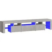 vidaXL Tv-meubel met LED-verlichting 200x36,5x40 cm betongrijs