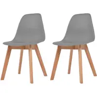 vidaXL Eetkamerstoelen grijs 2 st online kopen