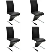vidaXL Eetkamerstoelen 4 st kunstleer zwart
