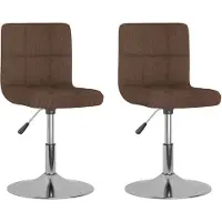 vidaXL Eetkamerstoelen draaibaar 2 st stof bruin