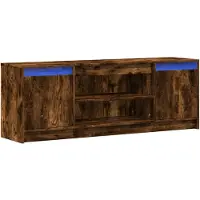 vidaXL Tv-meubel met LED 139,5x34x50 cm bewerkt hout gerookt eiken
