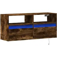 vidaXL Tv-wandmeubel met LED-verlichting 100x31x45 cm gerookt eiken