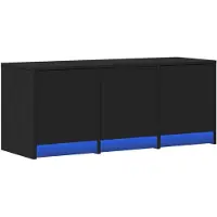 vidaXL Tv-meubel met LED 97x34x40 cm bewerkt hout zwart