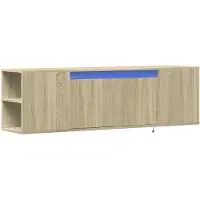 vidaXL Tv-wandmeubel met LED-verlichting 135x31x39,5 cm sonoma eiken