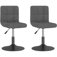 vidaXL Eetkamerstoelen draaibaar 2 st fluweel donkergrijs