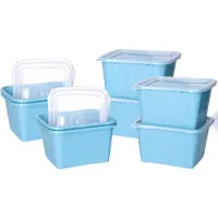 Juypal Hogar Juypal Vershoudbakjes nestbaar - BPA vrij - meal prep - 12x stuks van 1 liter - blauw - luchtdicht - herbruikbaar