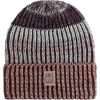 Knit Factory Remy Gebreide Muts Heren & Dames - Beanie hat - Paars, rood & grijs mix - Grofgebreid - Dames muts - Heren muts - Multicolor - Warme Wintermuts - Velvet Plum - Unisex - One Size