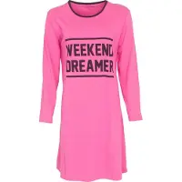 Temptation Tempation Dames Nachthemd - Bigshirt - Katoen - Roze - Maat L