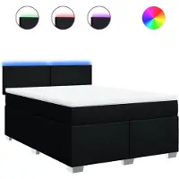 vidaXL Boxspring met matras stof zwart 160x200 cm