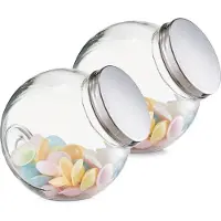 Zeller keuken voorraadpot/snoeppot Candystore - 2x - rond met deksel - 2900 ml - 19 x 13,5 x 19 cm