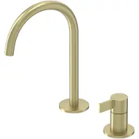 Ivy Aia Pact Wastafelkraan 2-gats - Geborsteld Mat Goud PVD - Messing - Kranen, Wastafelkranen, Opbouw Wastafelkranen - 8718835175894