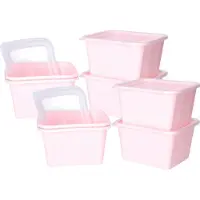 Juypal Hogar Juypal Vershoudbakjes nestbaar - BPA vrij - meal prep - 8x stuks van 1 liter - roze - luchtdicht - herbruikbaar