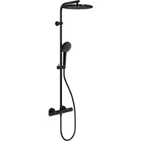 Blaufoss Round 300 thermostatische kraan regendoucheset Glanzend Zwart