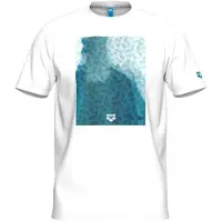 Arena Men's T-shirt Solid Cotton White-water Monogram Size: M | Swimming Trunks Outlet | Heren | Wit