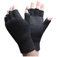 Heat Holder - Thermische vingerloze herenhandschoenen - Zwart