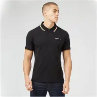 Ben Sherman Men's Ben Sherman Twin Tipped Polo Shirt in Black