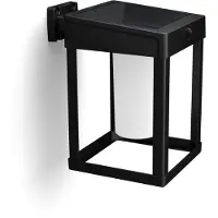 Philips Solar Wandlamp Camill Zwart Vierkant Mat Glas 1,4w