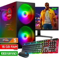Screenon - Game Computer / Gaming PC Set (24" Monitor + Muis & Toetsenbord) - Ryzen 5 8600G - 1000GB M.2 SSD - 16GB RAM - AMD Radeon 760M - Windows 11