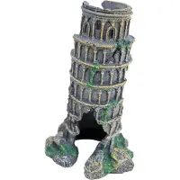 Boon Aqua Deco Aquarium Decoratie Toren Van Pisa Grijs 19 X 15 X 27 Cm