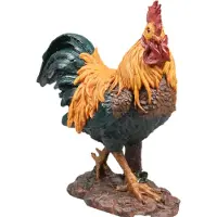 Farmwood Tuinbeeld Haan Bruin / Oranje / Groen 20 X 12 X 23 Cm