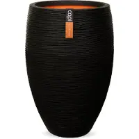 Capi Europe Vaas elegant deluxe rib Ø56xh84 zwart