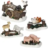 Luville Kerst kersthuisje farm scenery 4 stuks