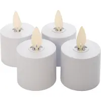 Anna's Collection Oplaadbare waxinelichtjes 3,8 x 6 cm | Wit | Bewegende vlam | Uitbreiding | 4 stuks