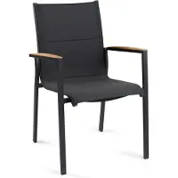 Tierra Outdoor Foxx Stockable stoel Antraciet Teak