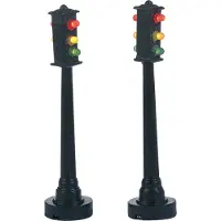 Luville Kerstdorpminiatuur Stoplicht 2 Stuks H 9 Cm