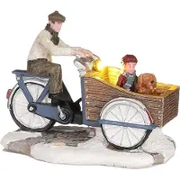 Luville Cargo bike family b/o l10xw6xh7,5 cm kersthuisje