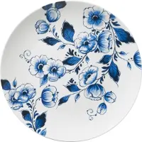 Heinen Delfts Blauw Wandbord Bloem Blauw D 26,5 H 3 Cm