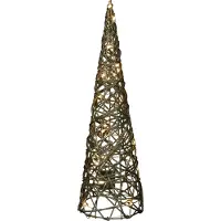 Countryfield LED kerstboom kegel - H40 cm - goud - metaal - kerstverlichting figuur