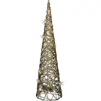 Countryfield LED kerstboom kegel - H60 cm - goud - metaal - kerstverlichting figuur