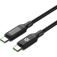 Celly USB-C naar USB-C Kabel - LED Indicator - 100Watt - Power Delivery -2 meter -Zwart